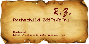 Rothschild Zétény névjegykártya